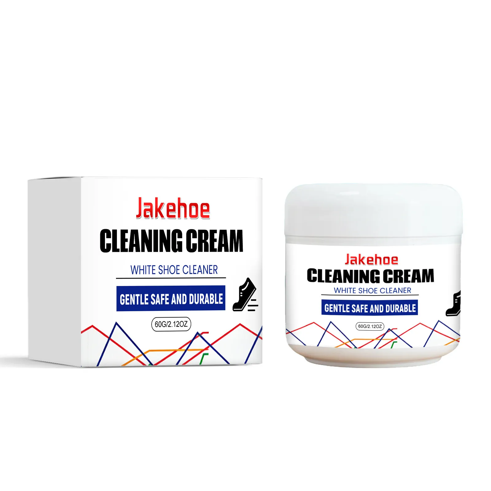JAKEHOE Κρέμα Καθαρισμού Λευκών Παπουτσιών Πάστα Αφαίρεσης Λεκέδων Χωρίς Νερό για Αθλητικά Παπούτσια Μπότες Δέρμα