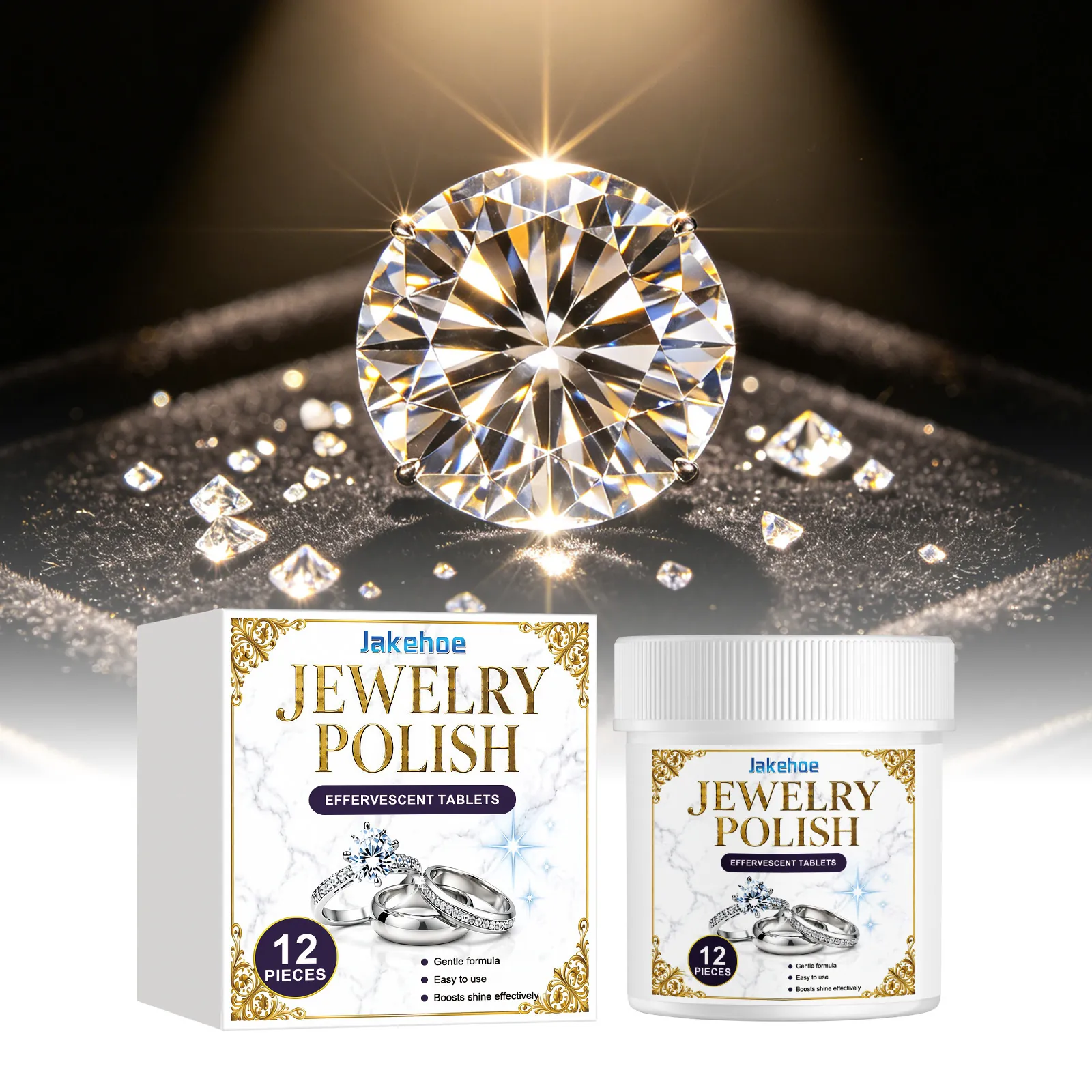 Compresse Effervescenti per la Pulizia dei Gioielli per Oro Argento Diamanti Pulizia Profonda Lucidatura Rimozione Macchie