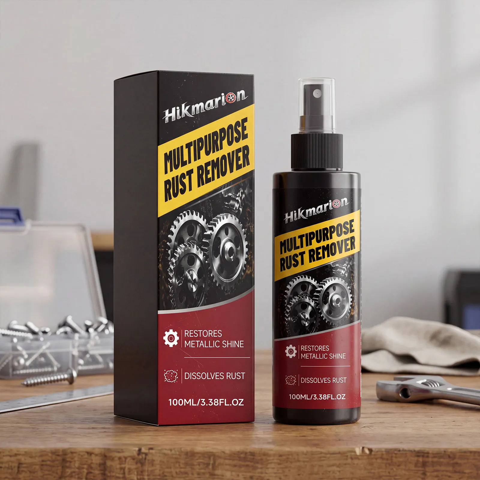 Hikmarion Multipurpose Rust Remover Spray For Metal Surface Cleaning Shine Restoration Rust Dissolver Household Maintenance Tool