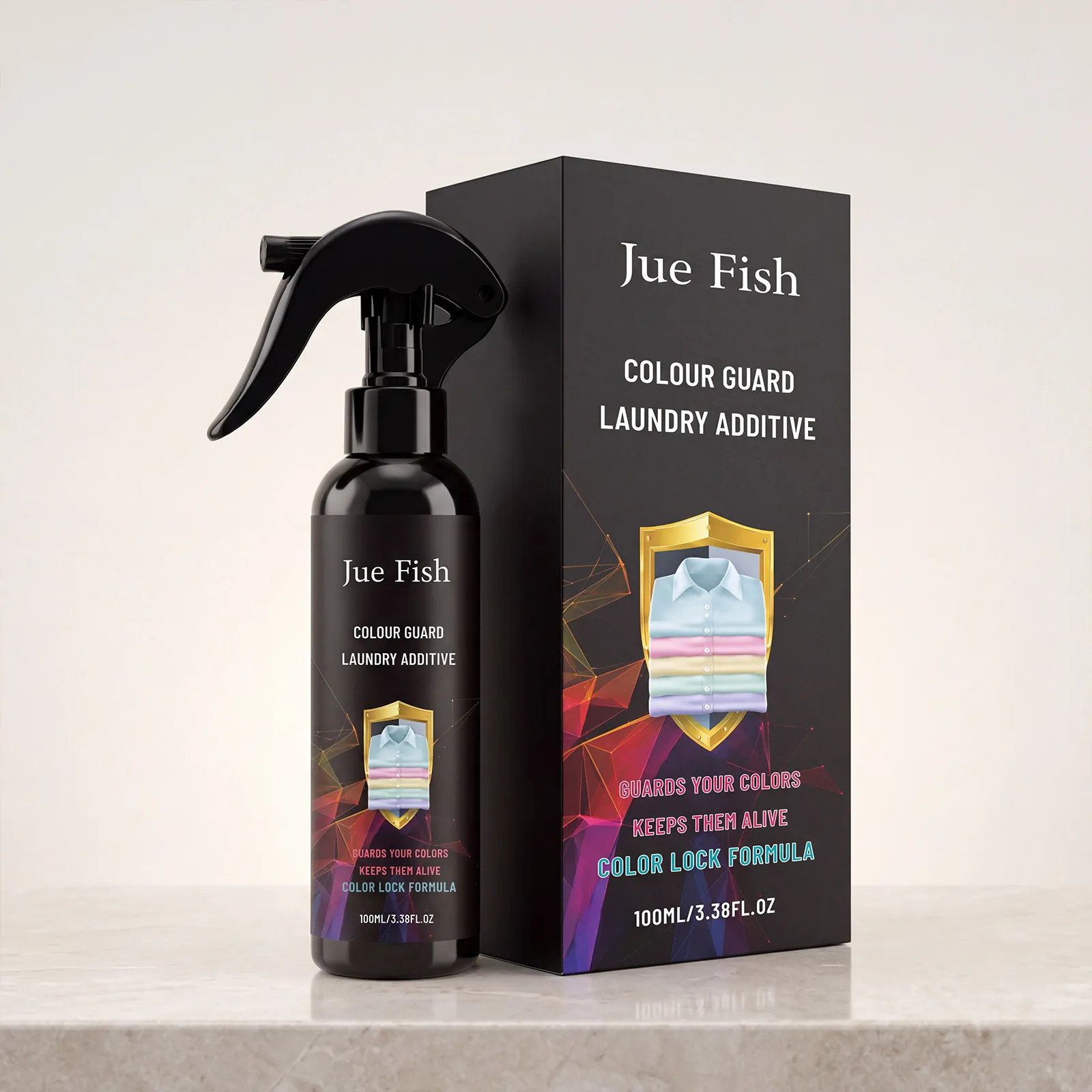 JUE FISH Wasgoed Kleurbeschermer Spray 100ml Color Lock Formule Zacht Wasverzorgingsadditief Voor Het Beschermen Van Kleding