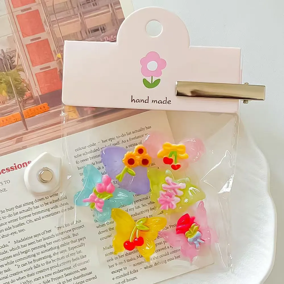 Φωτεινοί Μαγνήτες Ψυγείου από Ρητίνη Φιόγκος Πεταλούδα Λουλούδι Διακοσμητικά Αξεσουάρ DIY για Θήκη Τηλεφώνου Στολίδια Μαλλιών