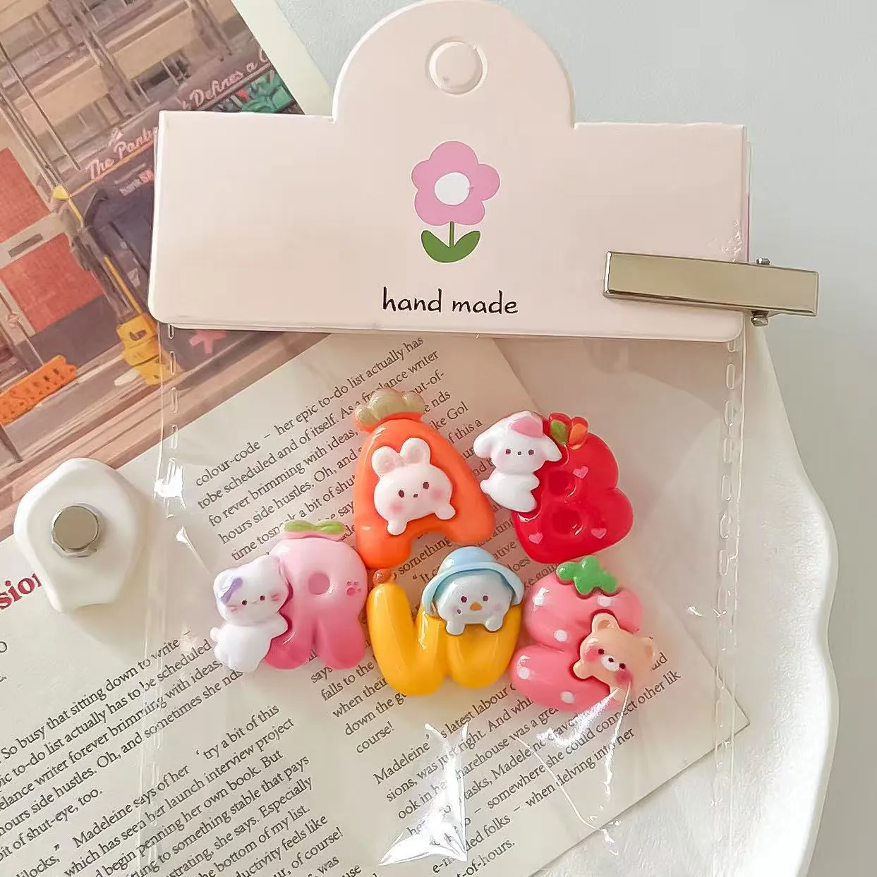 Cute Cartoon Animal Fruit Letter Resin Flatback Accessories For DIY Shoe Charms Phone Case Fridge Magnet Hair Clips Decorations