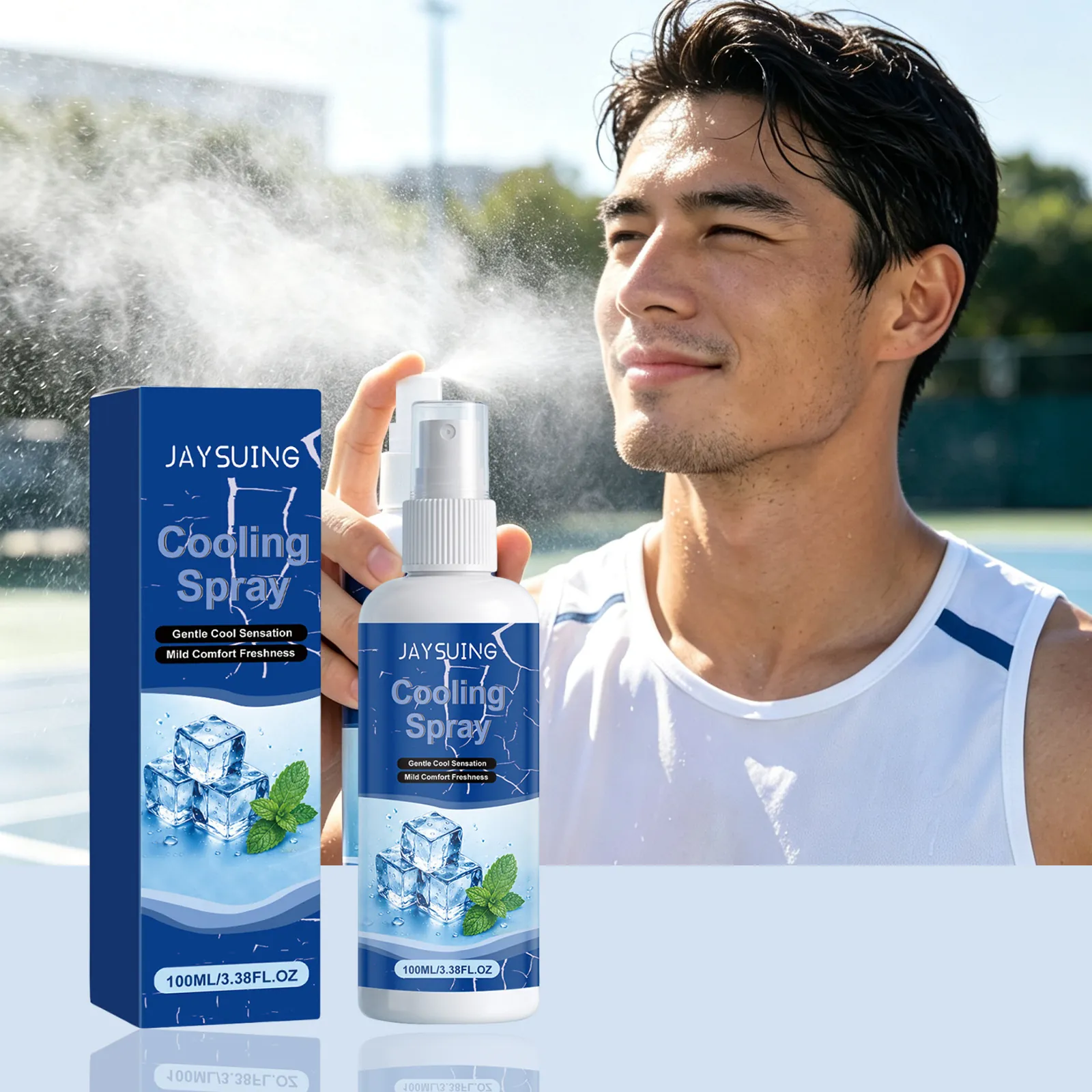JAYSUING Körperkühlspray Physikalischer Erfrischender Nebel für Sommer Outdoor Sport Tägliche Hautpflege Tragbare Sanfte Kühlformel