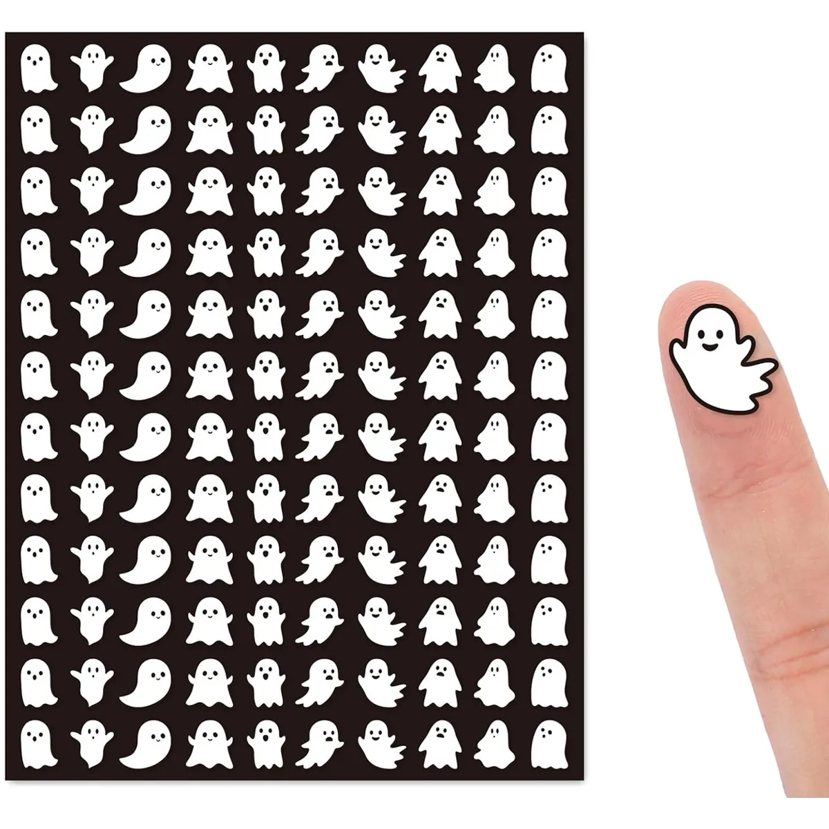 Halloween Dibujos Animados Fantasma Mini Pegatinas Patrones Fantasma Blancos Negro Autoadhesivas DIY Decoración Scrapbooking Sello Sobre