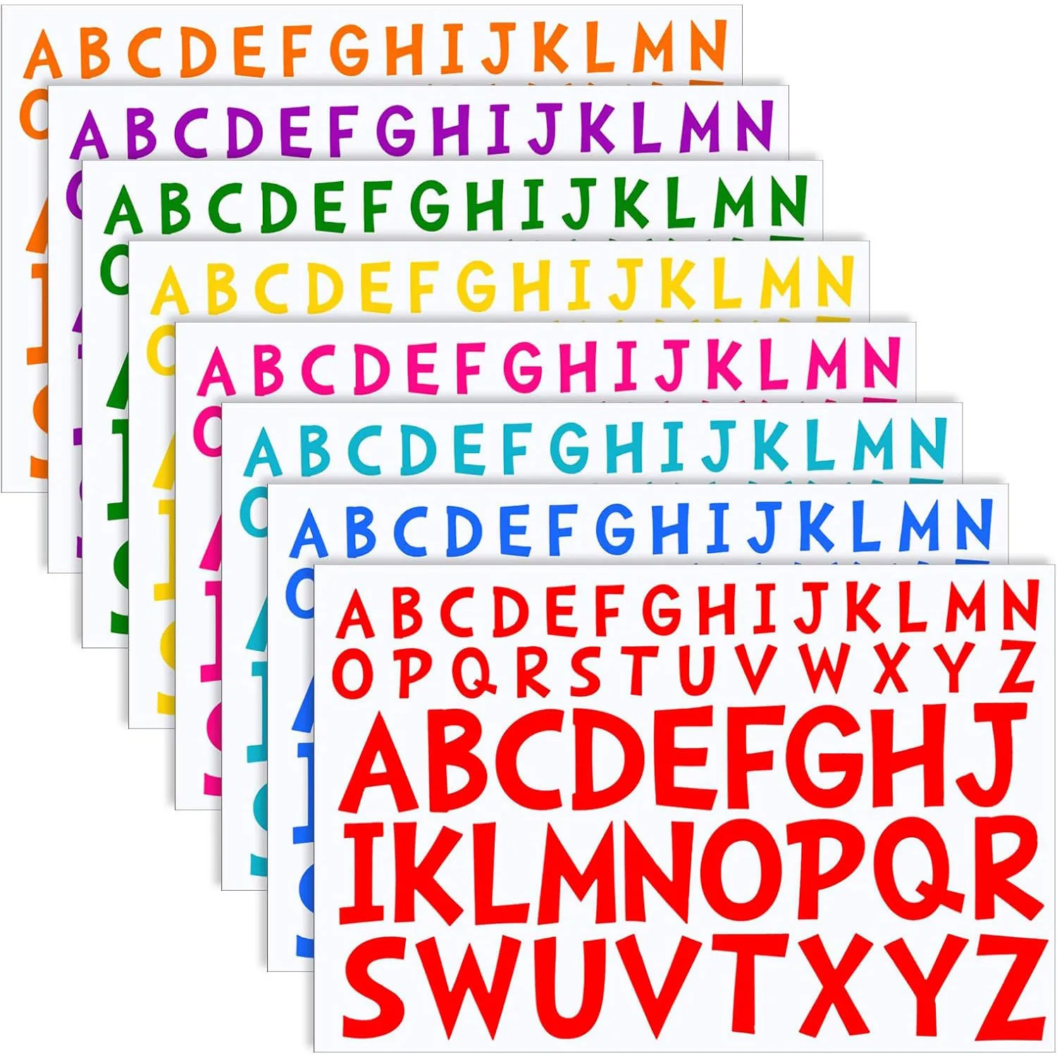 Colorful Alphabet Stickers Large Uppercase Letter Number Decals Self Adhesive Waterproof Label For Notebook Journal Decor