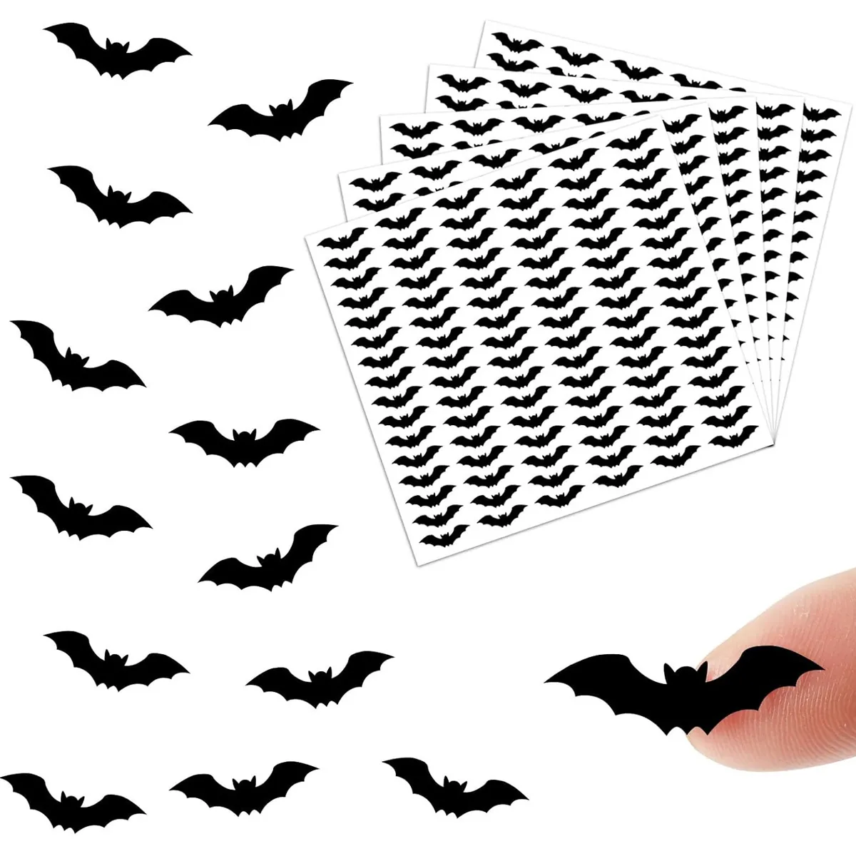 Dark Style Halloween Vleermuis Stickers Waterdicht Synthetisch Papier Zwarte Vleermuis Zelfklevende Muurstickers Thuis Feest Decoratie