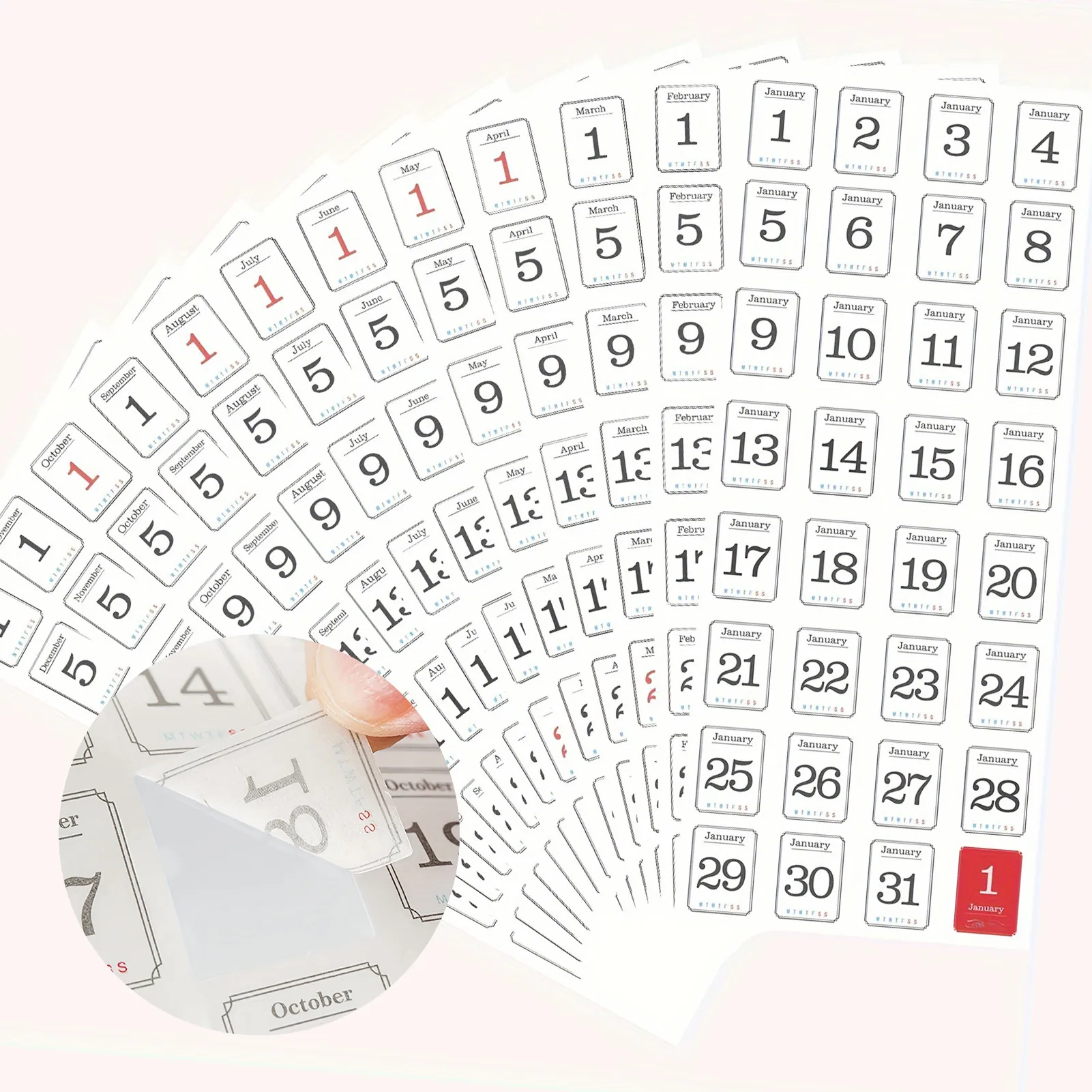 12 Monthly Plan Number Stickers For Undated Calendar Planner Diary Notebook Scrapbooking Journaling Decorative Calendar Stickers For Office