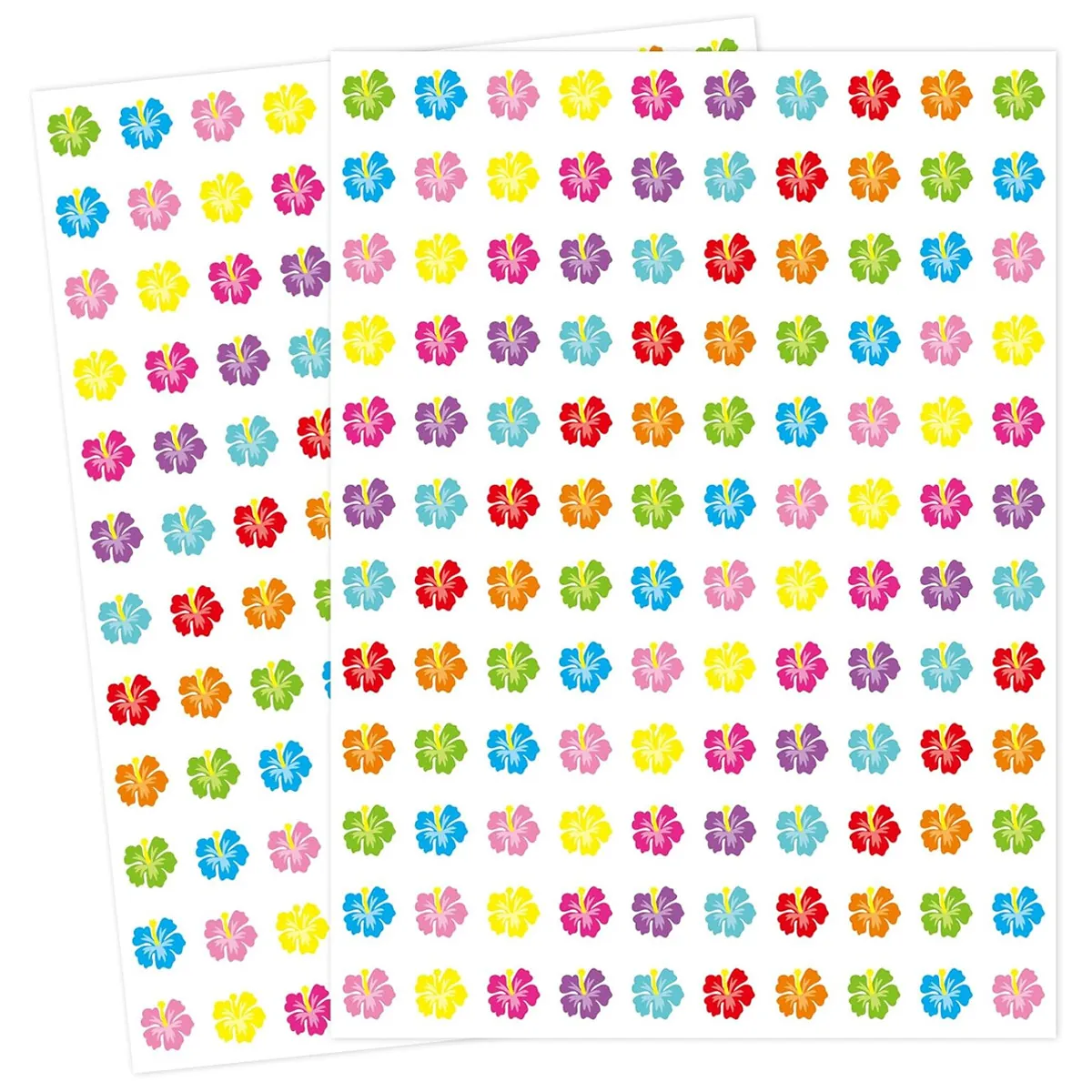 Pegatinas Mini de Flores de Hibisco Coloridas para Decoraciones de Fiesta Scrapbooking DIY Etiquetas Florales para Sobres