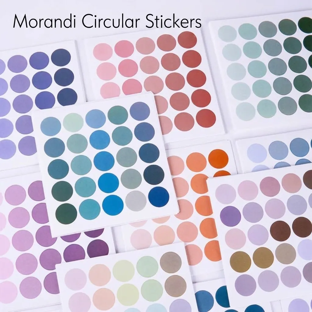 Morandi Color Round Dot Stickers Self-Adhesive Label Paper Decorative Mini Point Stickers for Journaling Office Stationery