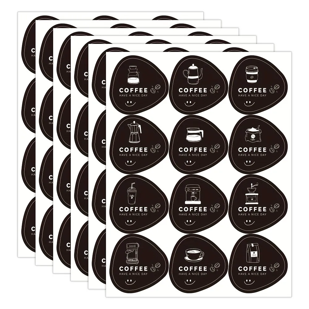 Coffee Cup Decorative Stickers Have A Nice Day Black Labels For Coffee Shop Home Kitchen Decor Professional Cafe Accessory