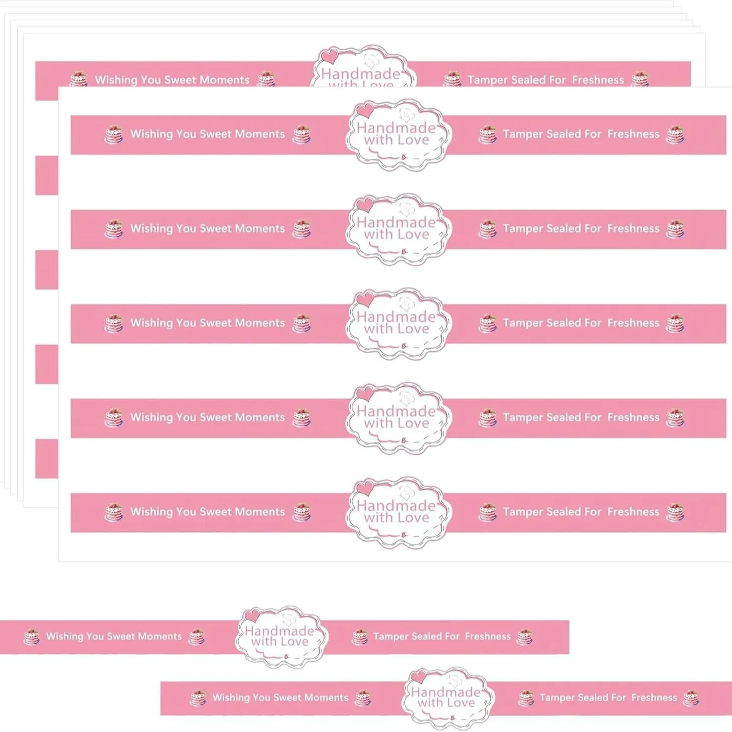 Handgemachte Mit Liebe Rosa Versiegelung Aufkleber Backen Essen Geschenkbox Verpackung Etikett Kuchen Muster Aufkleber