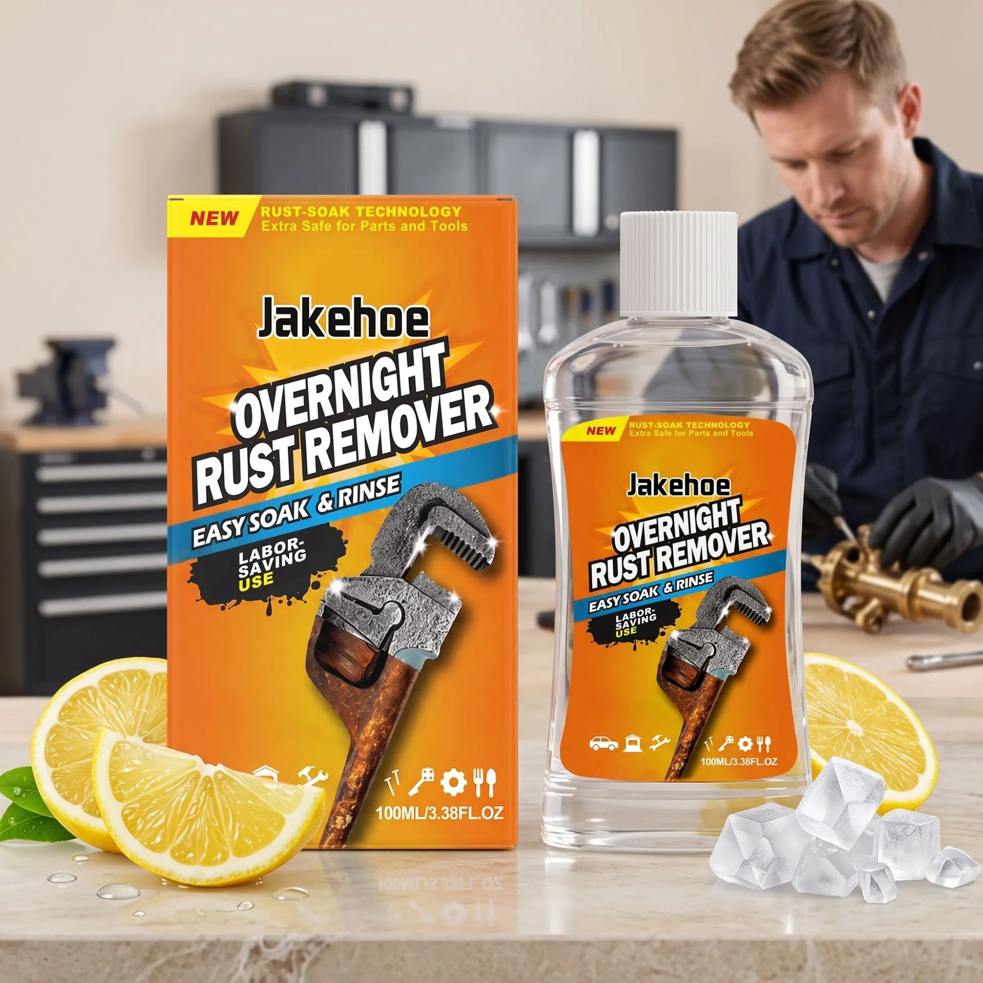 Jakehoe Rust Remover Metal Surface Cleaner Dissolving Stains Dirt Restoration Gloss Agent Home Tools Repair Solution