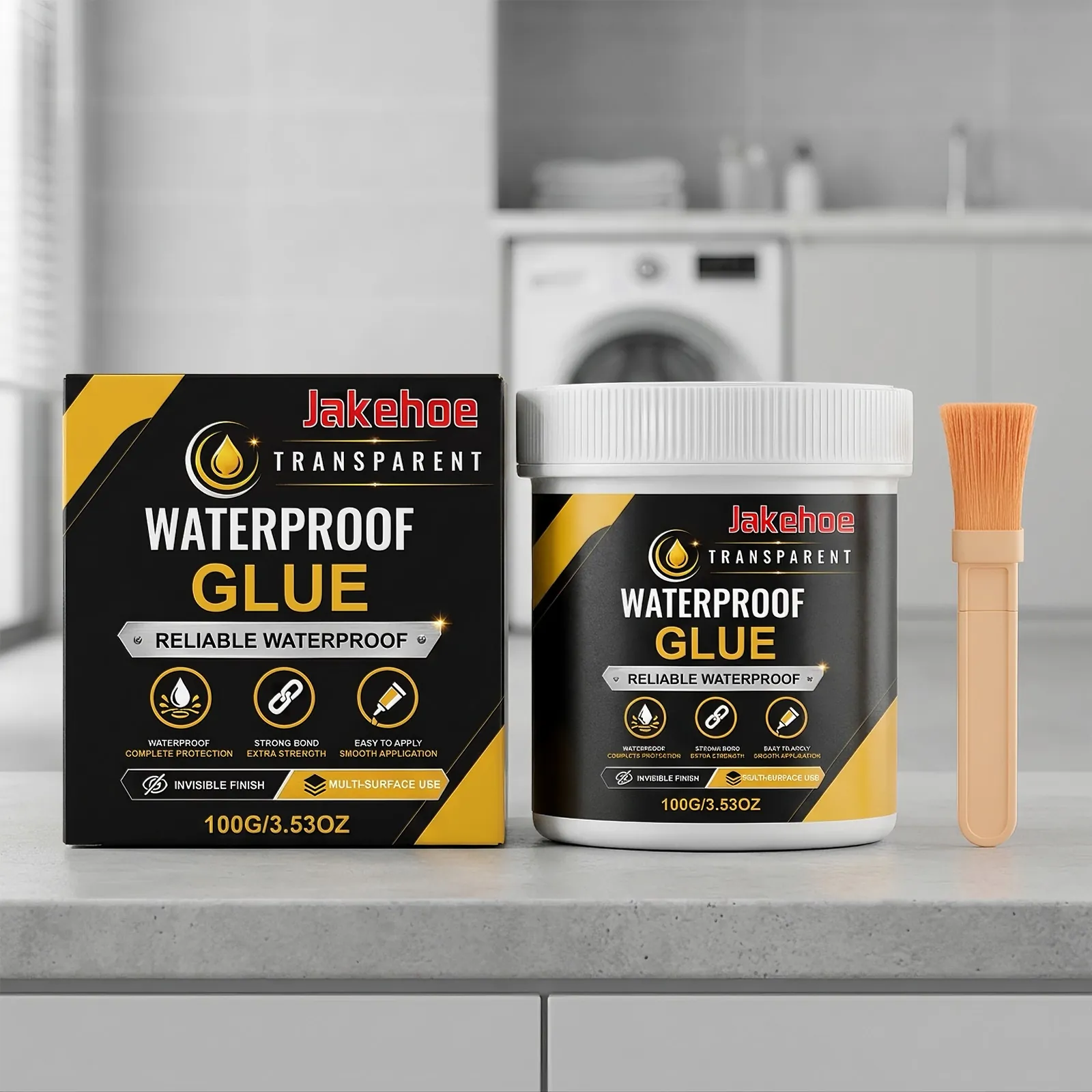 Jakehoe Pegamento Impermeable Transparente Sellador Multisuperficie Para Grietas Pared Suelo Fuerte Adhesión Recubrimiento Reparación Invisible Con Cepillo