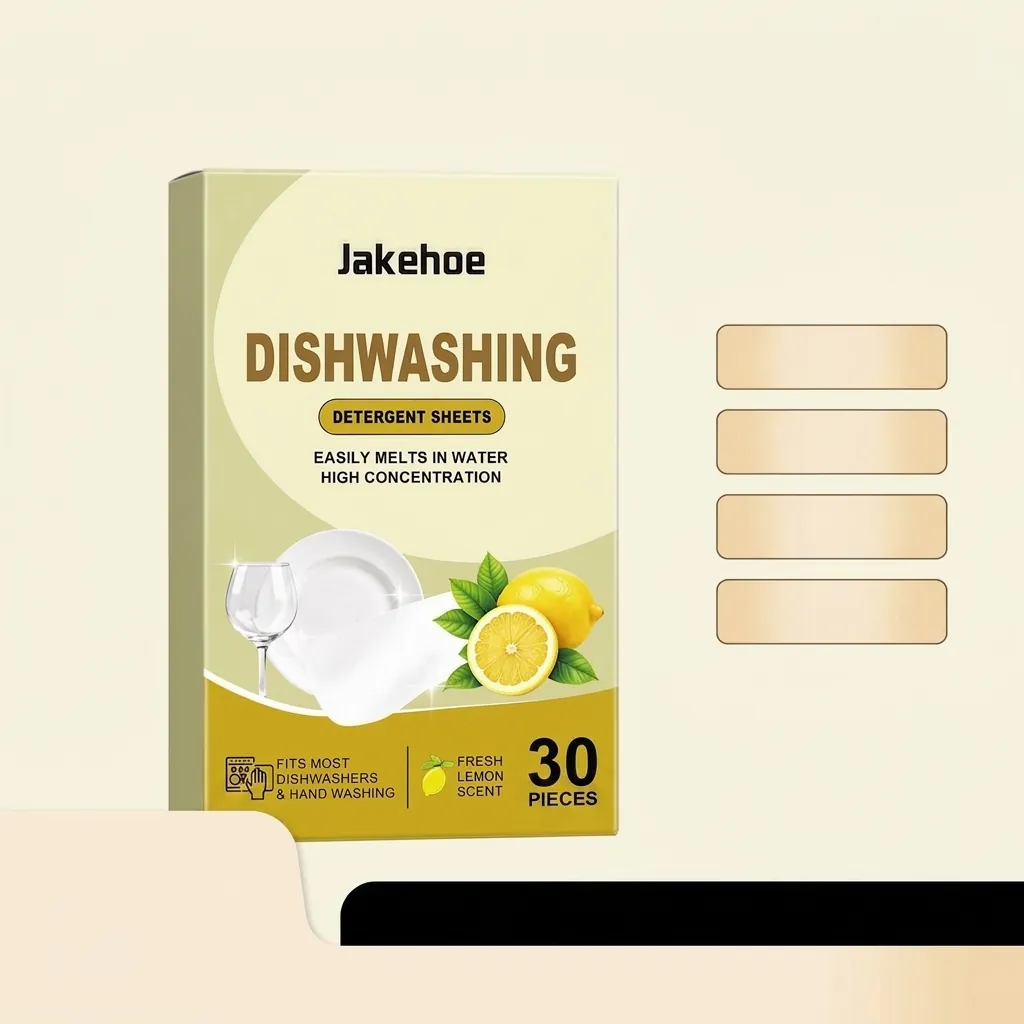 Jakehoe Dishwashing Cleaning Tablets Lemon Scented Concentrated Detergent For Dishwashers And Hand Wash Kitchen Oil Removal