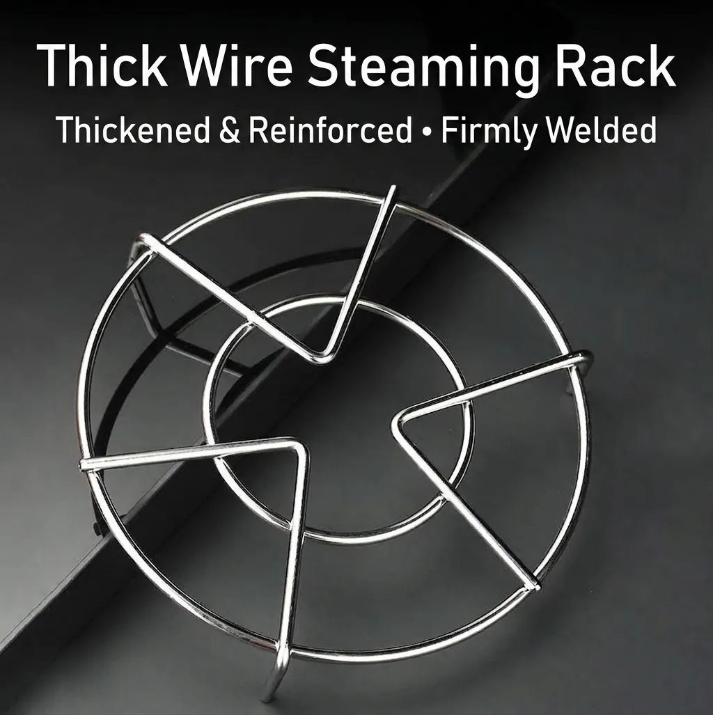 304 Stainless Steel Steaming Rack Round Multi-purpose Cooking Grid High Foot Steamer Insert Household Kitchen Cooling Rack