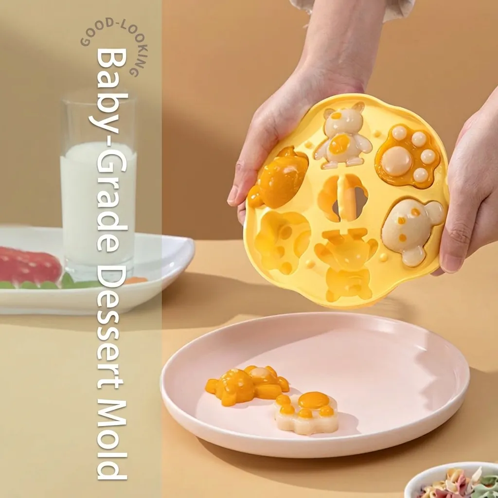 Silicone Cat Paw Bear Cake Mold Food Grade Steaming Baking Tool For Baby Food Supplement Dessert Jelly Maker DIY Home Kitchen