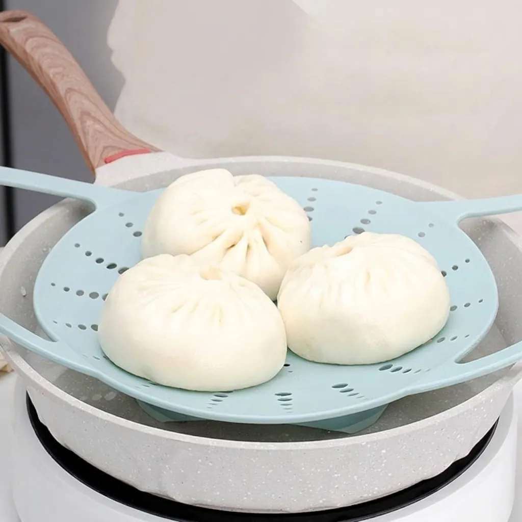 Silicone Steamer Rack Heat Resistant Non Stick Steaming Basket With Handles For Kitchen Pot Cooker Rice Cooker Large Small