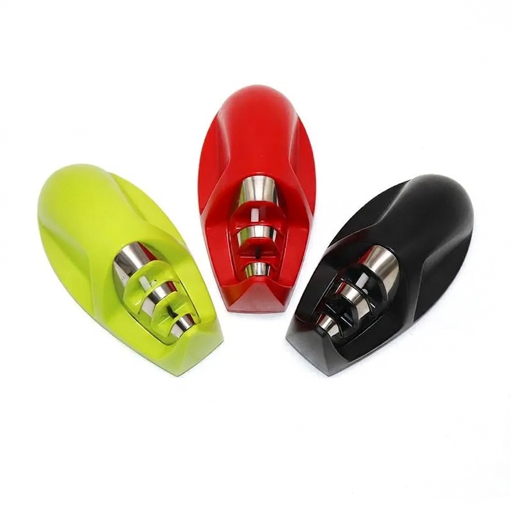 Afilador de Cuchillos Mini Portátil de 2 Etapas Herramienta Manual Forma de Ratón Acero Inoxidable Gadget de Cocina para Afilado Doméstico