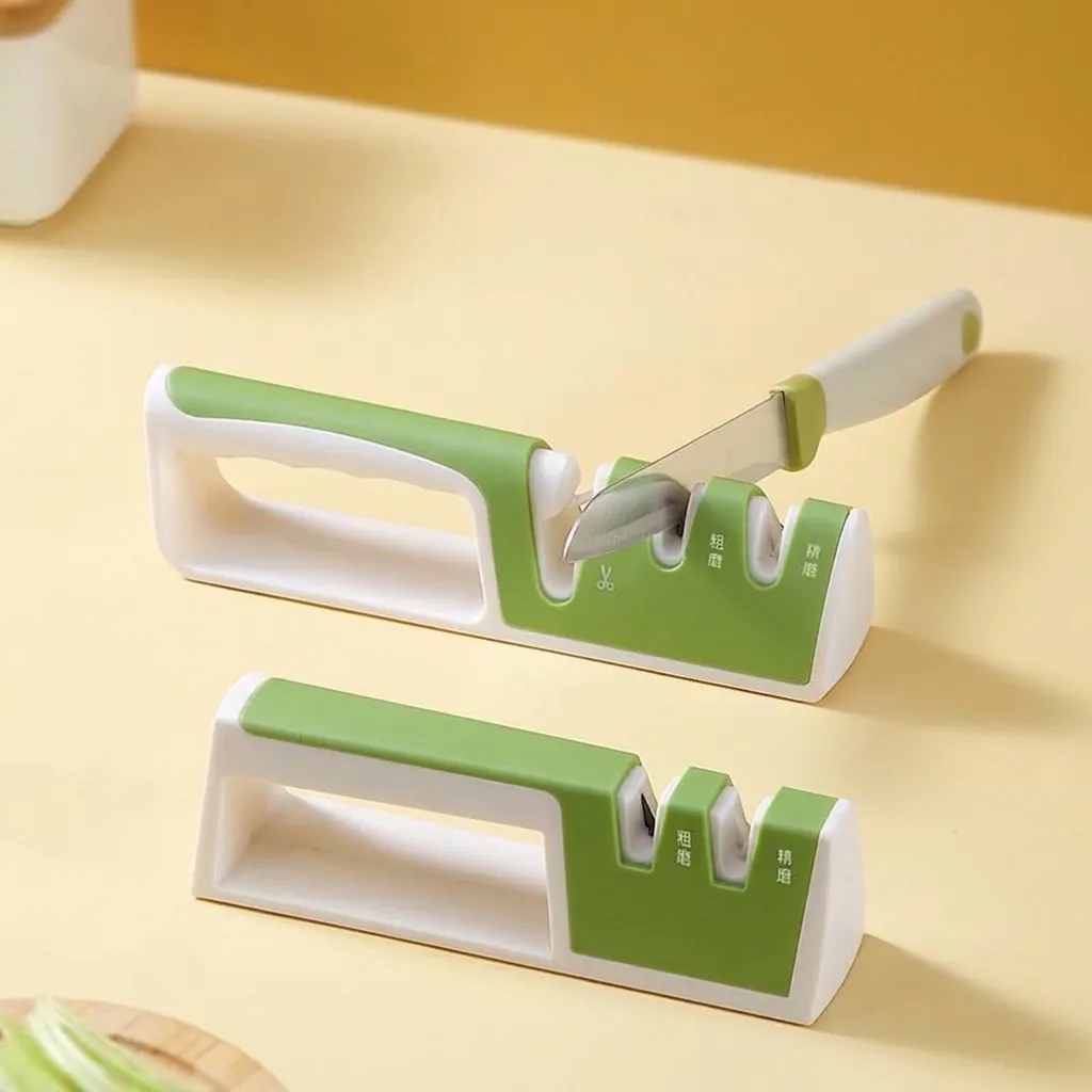 Professional 3-Stage Manual Knife Sharpener Kitchen Tool for Knives and Scissors Tungsten Steel Ceramic Stone Handheld Sharpener