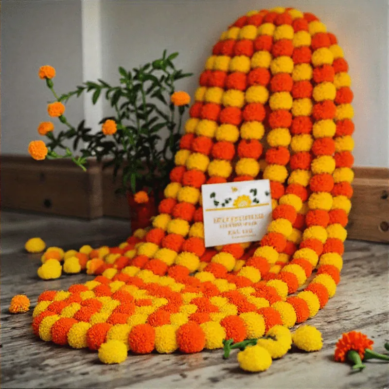 Künstliche Studentenblume Girlande Für Mexikanischen Tag Der Toten Halloween Indische Hochzeit Party Blumenschnur Home Decor Ornamente