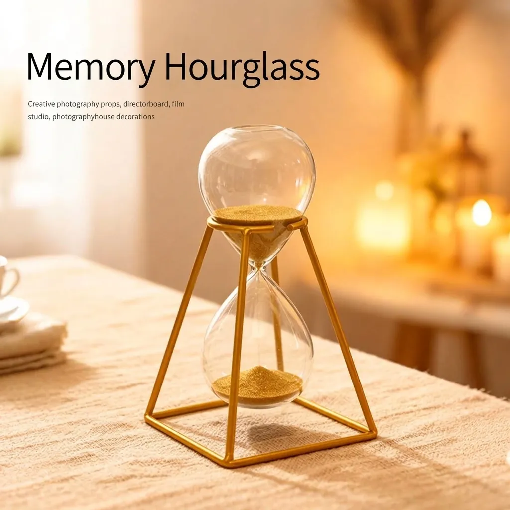 Modern Nordic Gold Metal Frame Hourglass Timer 30-Minute Borosilicate Glass Sand Clock For Home Office Desk Decor Ornament