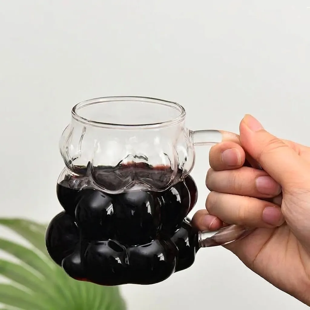 Creative Grape Shaped High Borosilicate Glass Cup Heat Resistant Transparent Drinkware For Milk Coffee Latte Water Cup