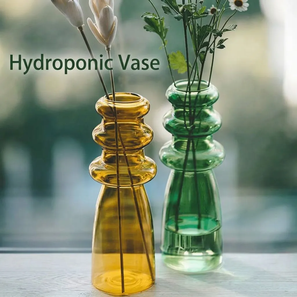 Creativo Spirale Vaso in Vetro Colorato Retro Forma di Zucca Contenitore Fiori Idroponici Decorazione Casa Soggiorno Ornamento