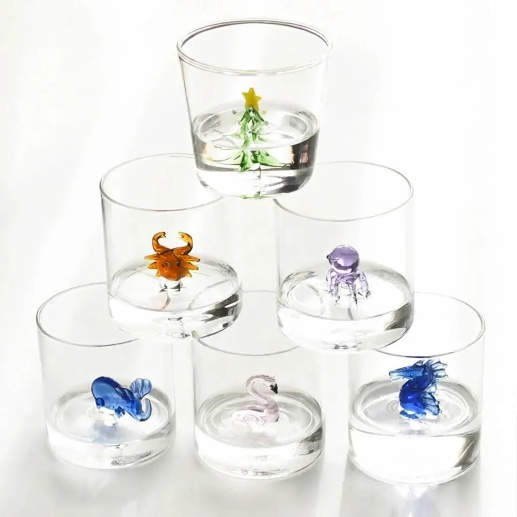 3D Animal Inside Glass Cup Creative Cartoon High Borosilicate Glass Water Mug Heat Resistant Milk Juice Cup For Kids Office Home