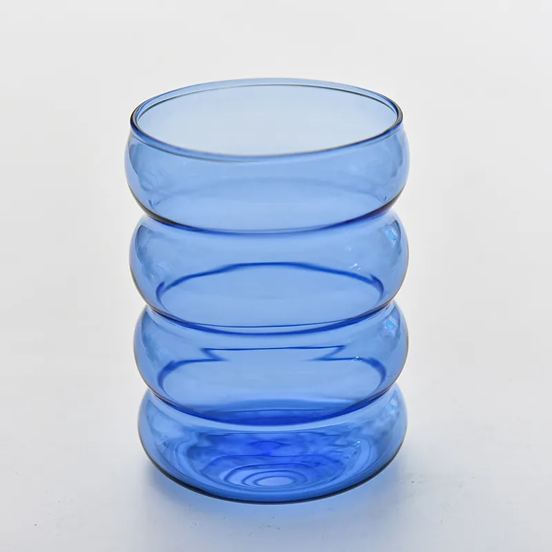 Bicchiere in Vetro Ondulato Moderno Minimalista Resistente al Calore a Forma di Bruco Soffiato a Mano Mug per Caffè Latte Casa