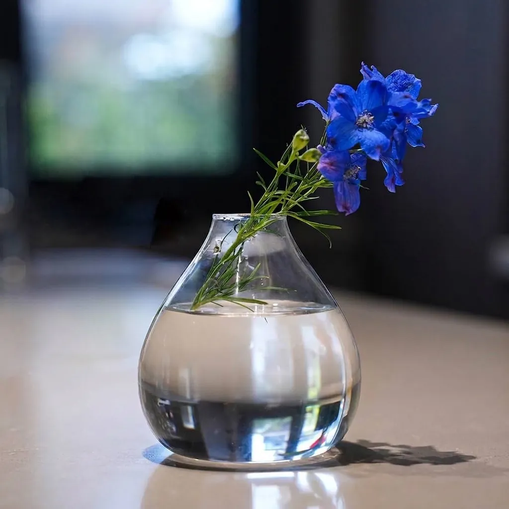 Vaso in Vetro Borosilicato Trasparente Moderno Minimalista a Forma di Goccia Contenitore Idroponico Decorazione Tavolo