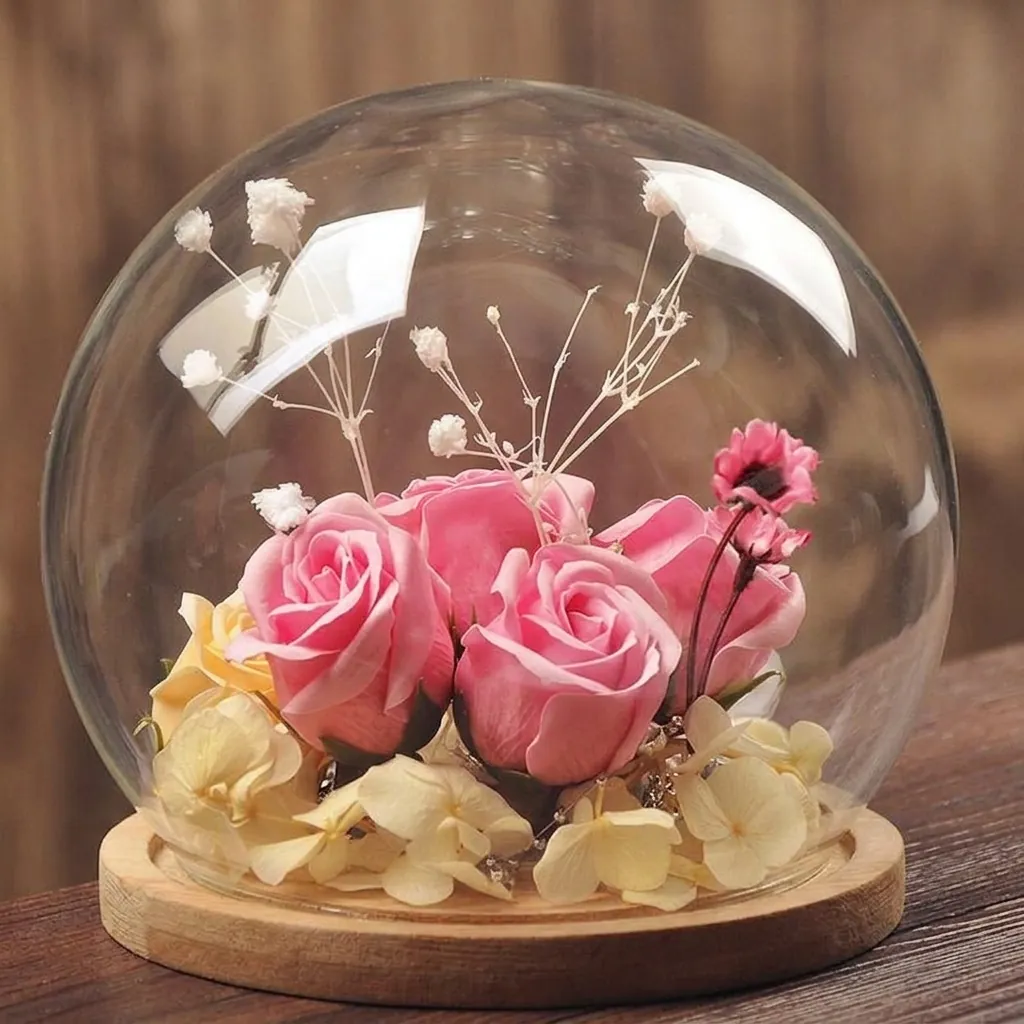 European DIY Creative Transparent Spherical Glass Display Cloche Landscape Cover Only Without Decoration Home Wedding Decor