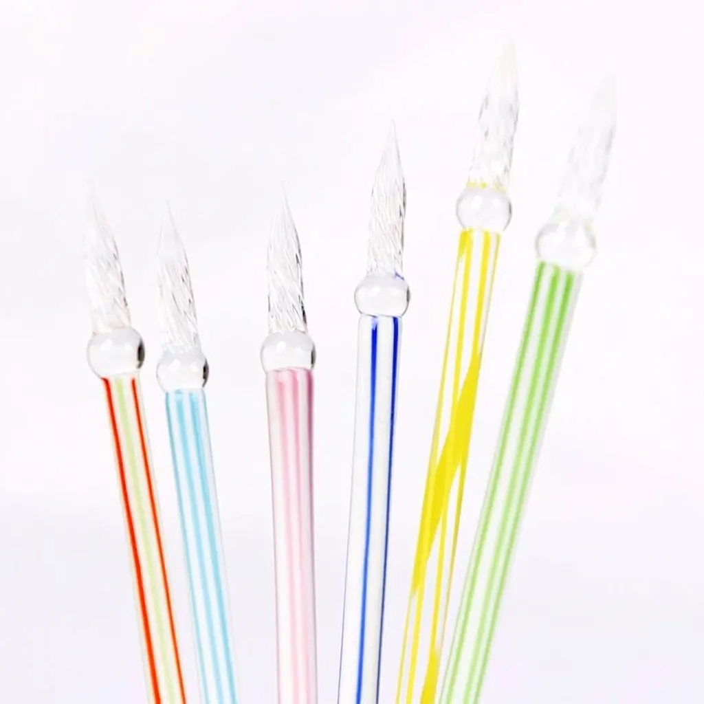 Handmade Glass Dip Pen High Borosilicate Blown Crystal Signature Pen For Calligraphy Writing Gift Office Business Stationery