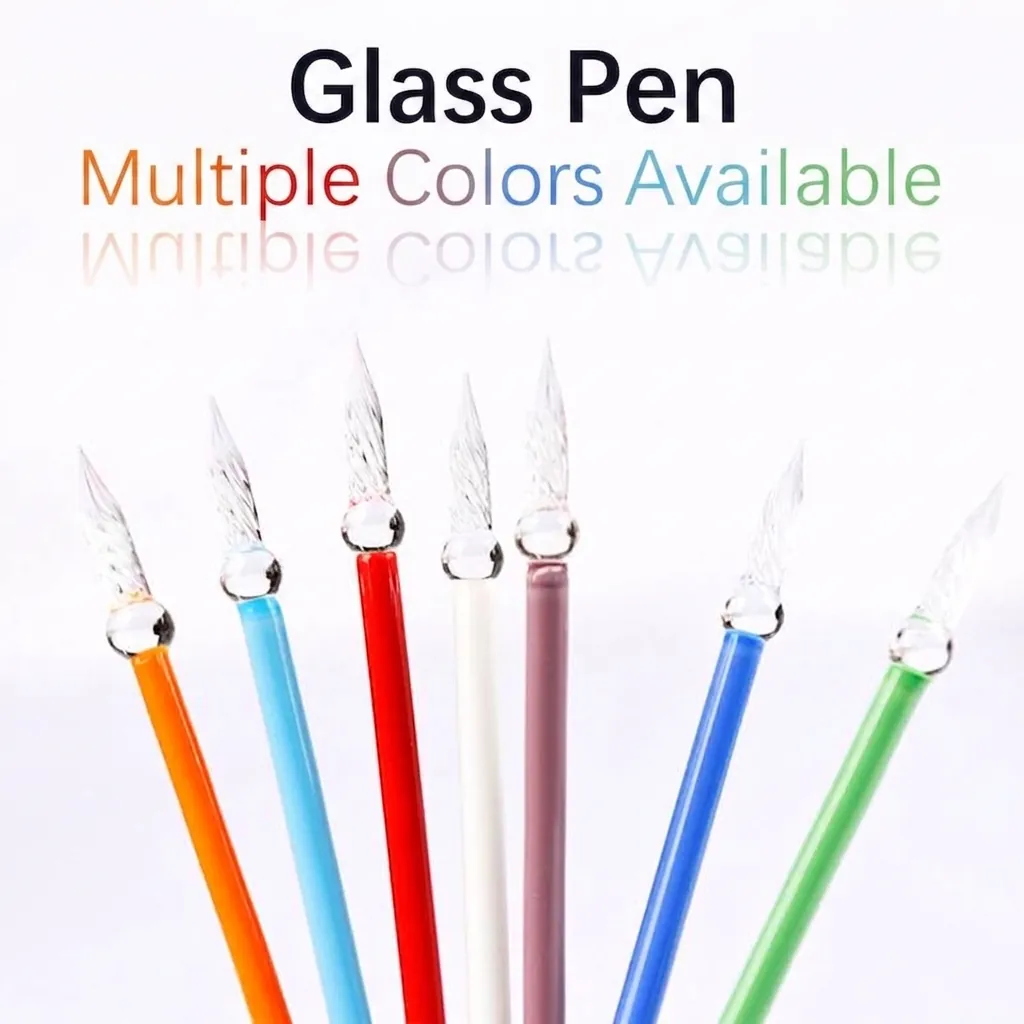 Handmade Borosilicate Glass Dip Pen Minimalist Spiral Nib Writing Drawing Signature Pen For Office Business Gift Calligraphy Art Supplies