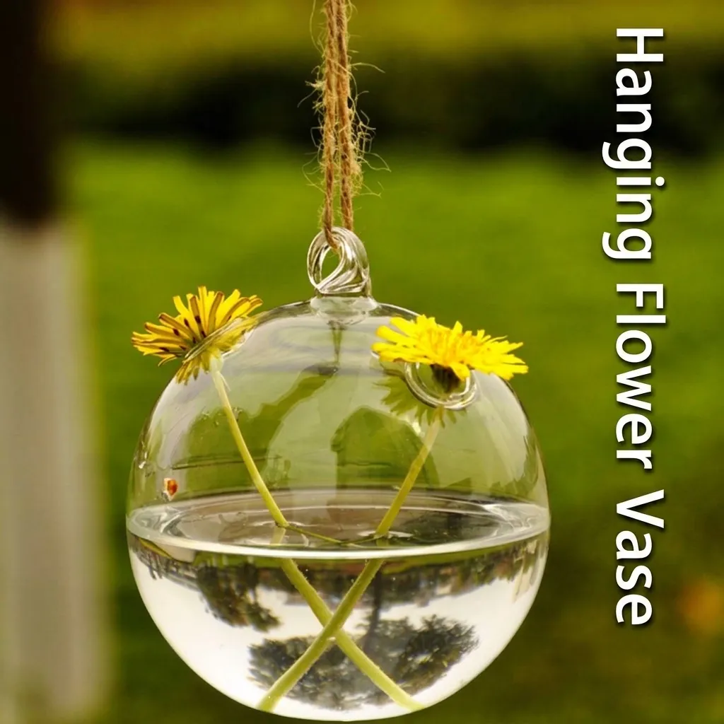 Modern Minimalist High Borosilicate Hanging Glass Ball Vase Hydroponic Micro Landscape Terrarium Container For Home Decor
