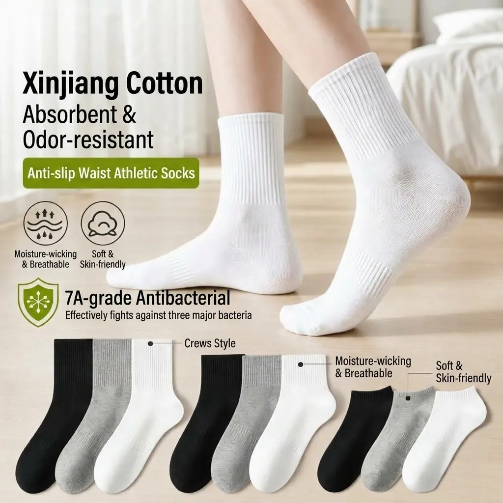 Baumwolle Antibakterielle Atmungsaktiv Sportsocken Für Herren Damen Geruchshemmend Einfarbig Wadenhoch Kurze Socken Für Sommer Outdoor Freizeit