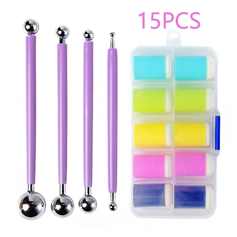 Tampons En Éponge Pour Peinture Au Doigt Enfants Outils De Dessin DIY Avec Boîte De Rangement Et Stylets