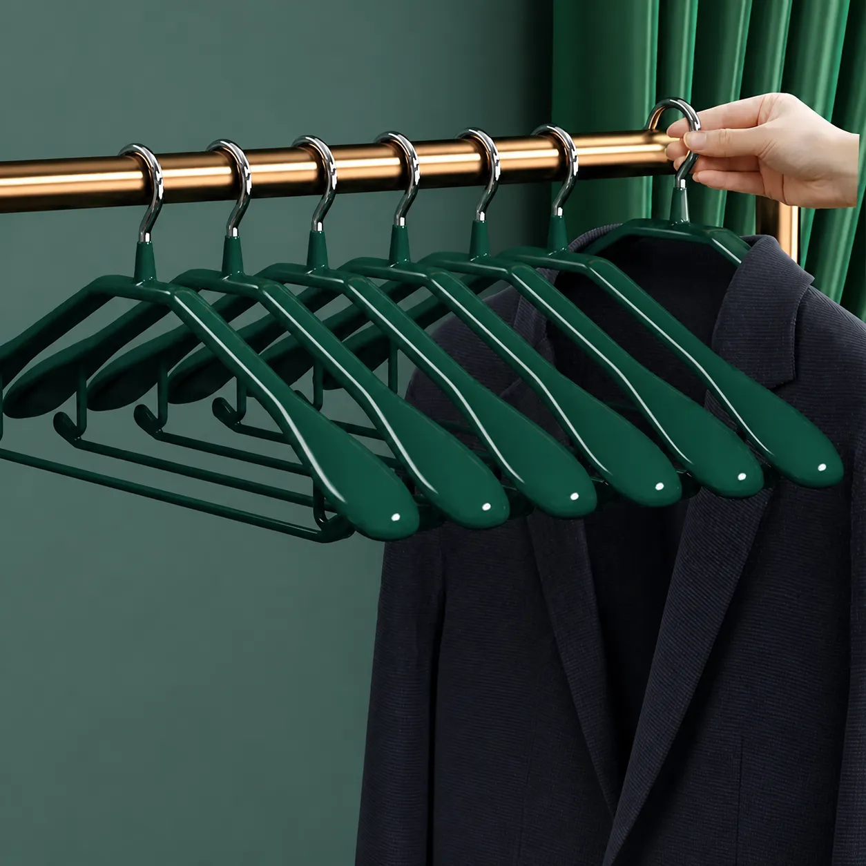 Household Plastic Coated Seamless Hangers Non Slip Heavy Duty Clothes Hangers For Wardrobe Coat Jacket Storage