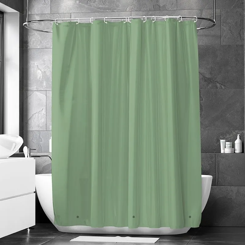 Cortina de Ducha PEVA Impermeable Resistente al Moho Cortina de Partición de Baño Texturizada 3D con Ganchos