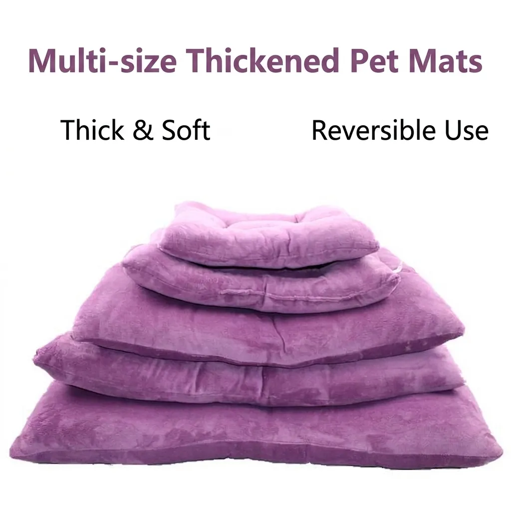 Warm Plush Pet Sleeping Mat Soft Thick Quilted Dog Pad Double-Sided Washable Bed Mattress For Small Medium Large Dogs Cats Winter