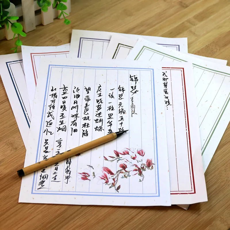 Briefpapier-Set im chinesischen Vintage-Stil Florale Tuschmalerei Schreibwaren Für Kalligraphie Hochzeitseinladungen