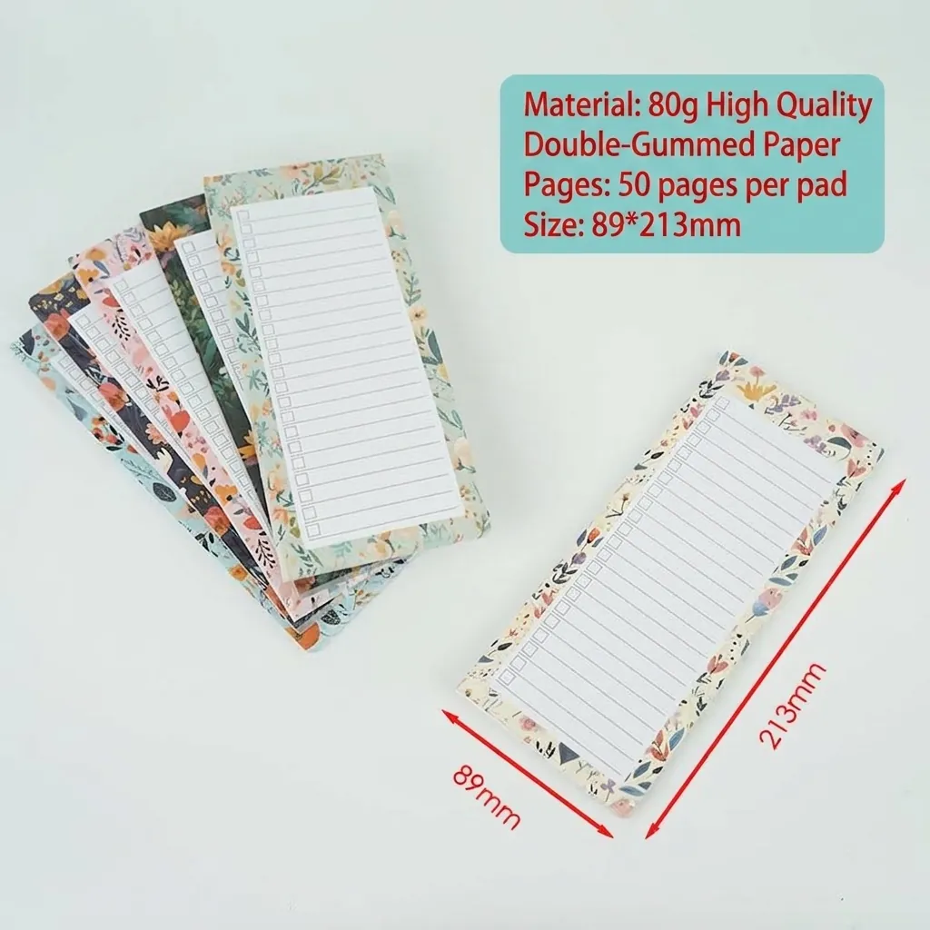 Magnetic Floral List Pad Fridge To Do List Memo Pad Vintage Flower Notepad With Magnetic Back For Grocery Checklist Daily Planner