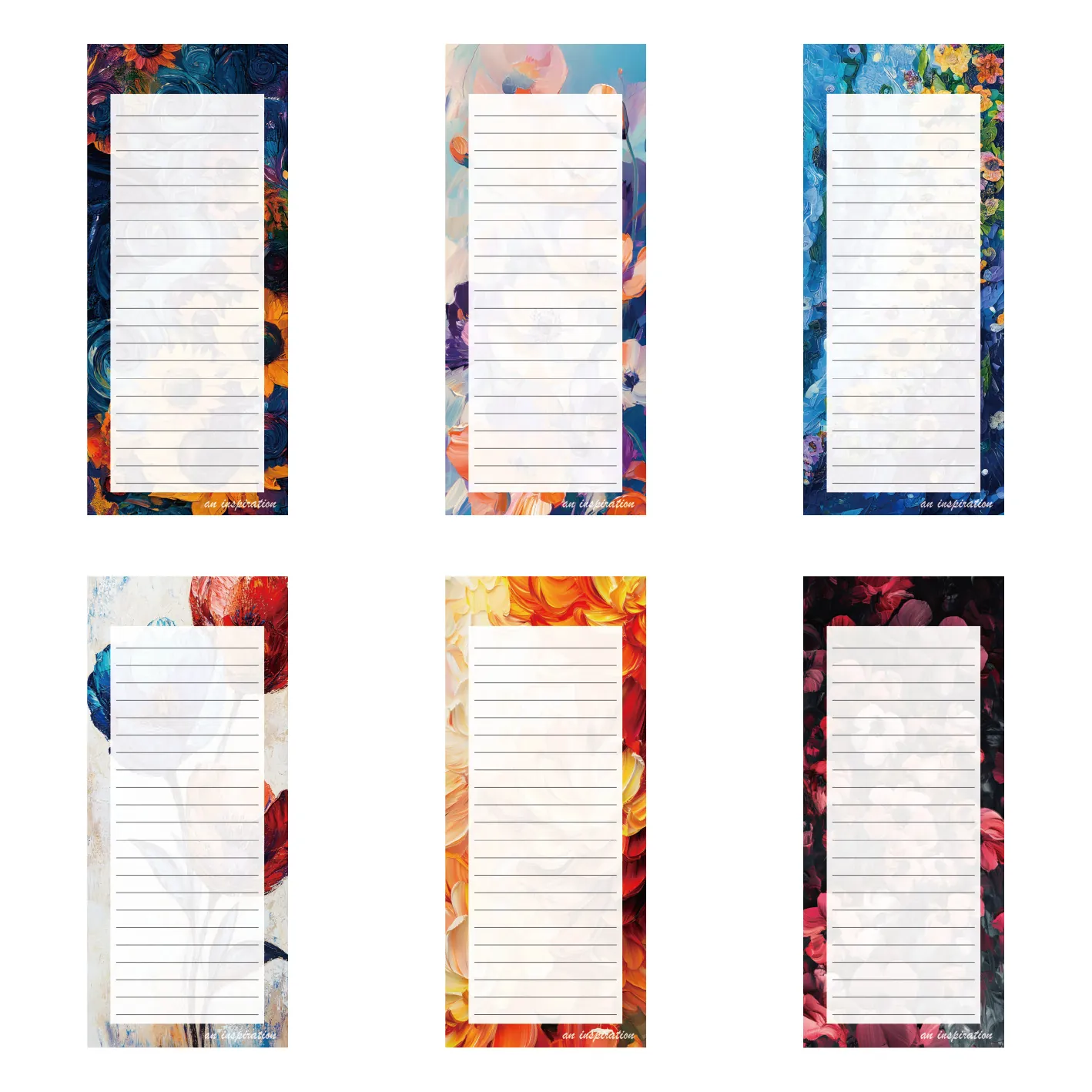 Magnetischer Notizblock Für Kühlschrank Florales Impressionismus Design Notizheft Einkaufsliste 50 Blatt Büro Schreibwaren
