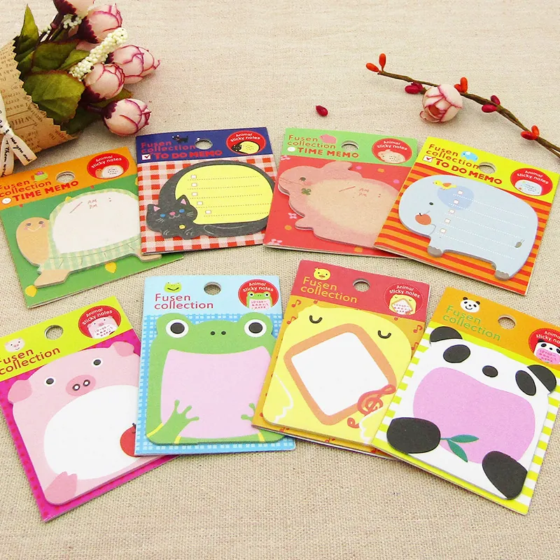 Cartoon Animal Sticky Notes Portable Tearable Memo Pad For Students School Office Supplies Cute Animal Stationery Gift