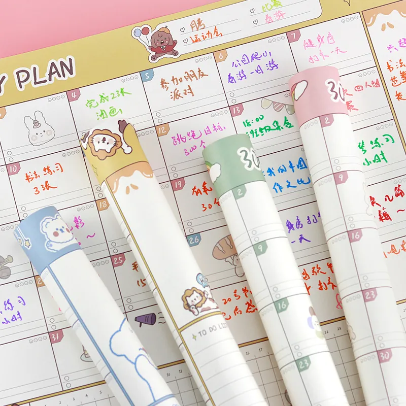 Large 30-Day Plan Monthly Schedule Table 12 Sheets Set Paper Habit Tracker Monthly Planner For Students Study Time Management