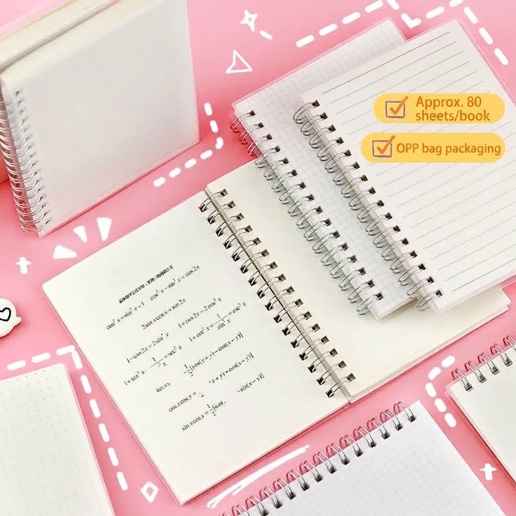 A6 Minimalistisches Seitenflip Spiralnotizbuch Mit Mattierter PP Abdeckung Multi Stil Innenpapier Punktgitter Liniert Blank Für Schule Büro