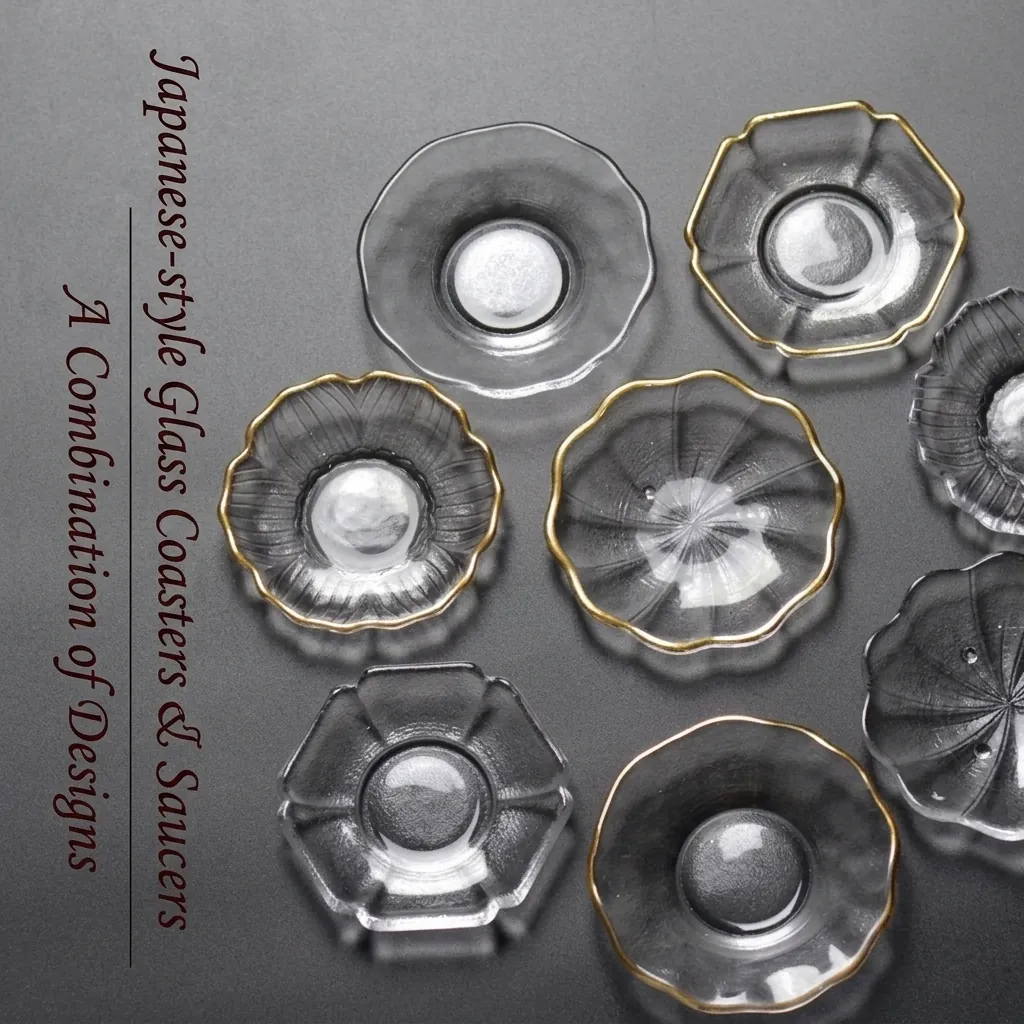Chinesischer Stil Goldrand Glas Tee Untersetzer Hitzebeständige Gehämmerte Textur Tassenmatte Für Teezeremonie Home Küche Dekor