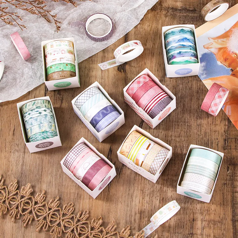 Washi Papier Tape Geometrie Florale Patronen Morandi Macaron Aquarel Scène Scrapbooking DIY Journaling Decoratieve Tape