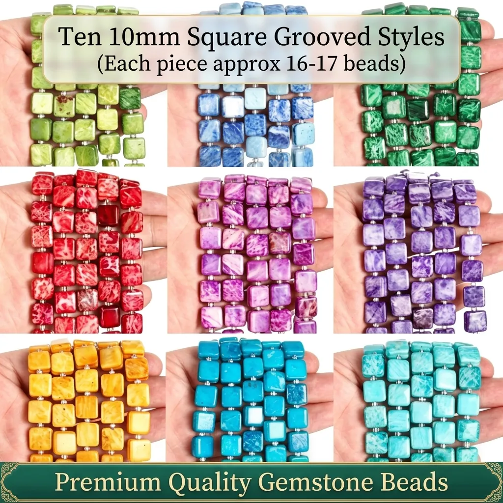 10mm Quadratische Jade Lose Perlen Für DIY Schmuckherstellung Zubehör Naturstein Perlen 16-17 Stück Pro Strang