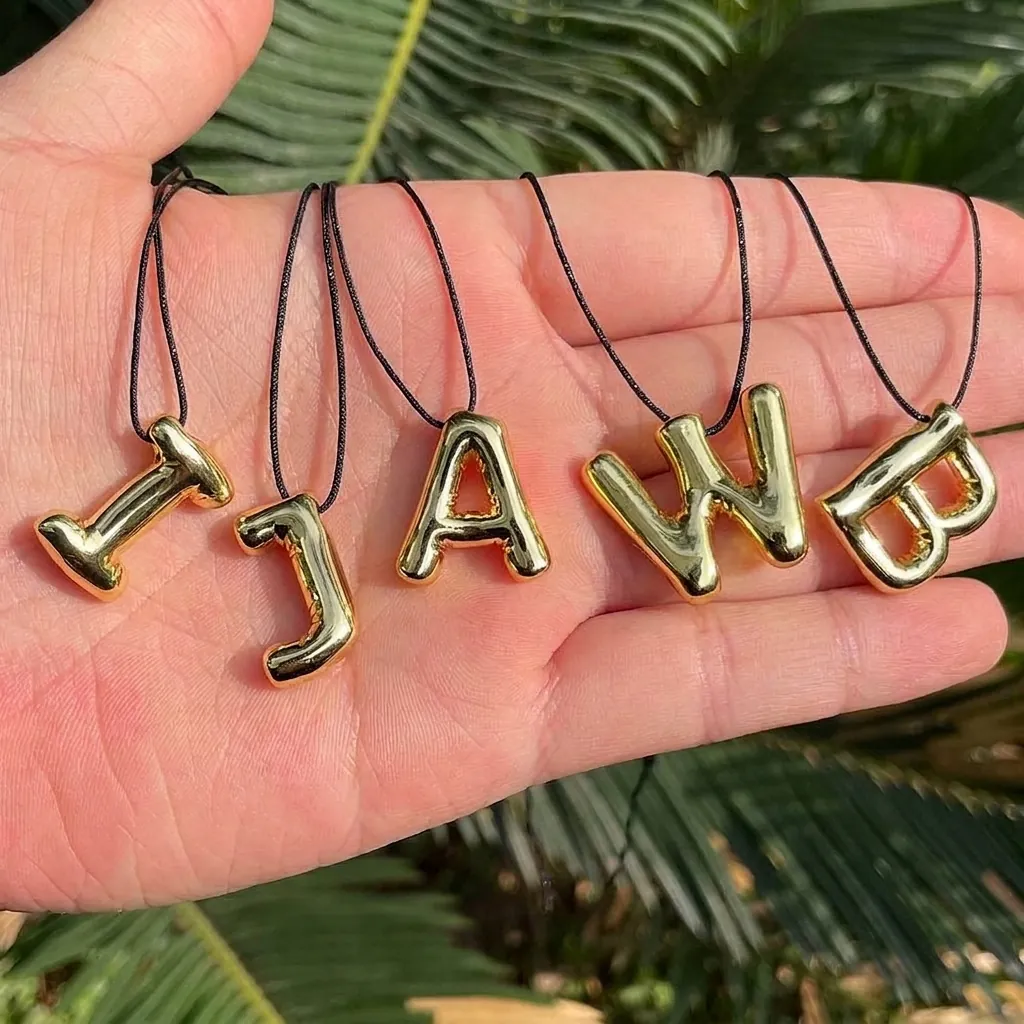 DIY Copper Gold Alphabet Letter Charms 20mm Balloon Style 3D A-Z Metal Pendants For Necklace Bracelet Jewelry Making Accessories