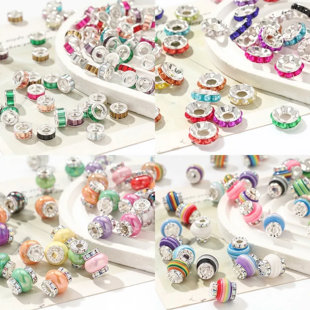 DIY Acryl Kunstparel Strass Tussenkralen Gegolfde Grote Gat Bedels Voor Armband Sieraden Maken Ambachtelijke Veelkleurige Kralen